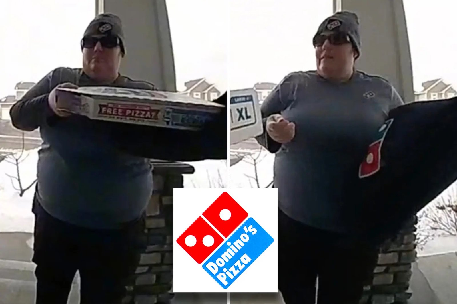 Une livreuse exige que le client lui donne du pourboire avant de lui remettre sa pizza.
