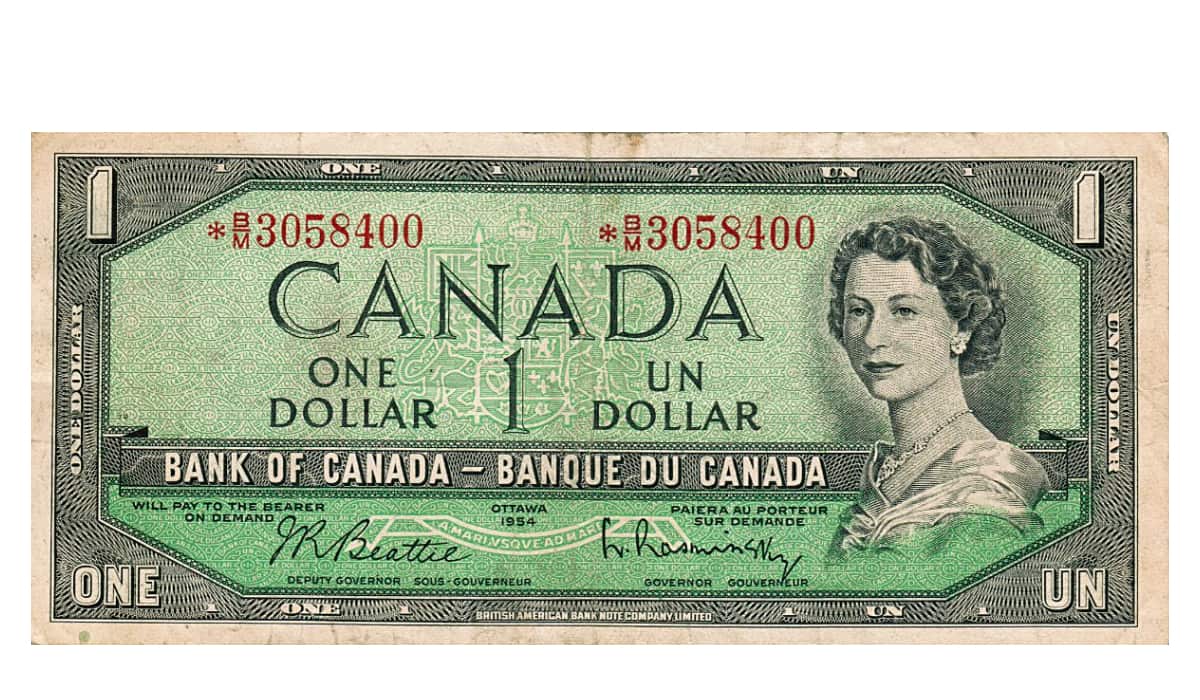 Un rare billet de 1 $ canadien vaut aujourd'hui plus de 7 000 $
