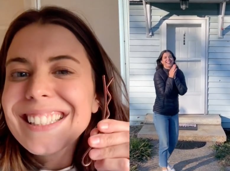 Une femme échange une épingle à cheveux contre une maison.