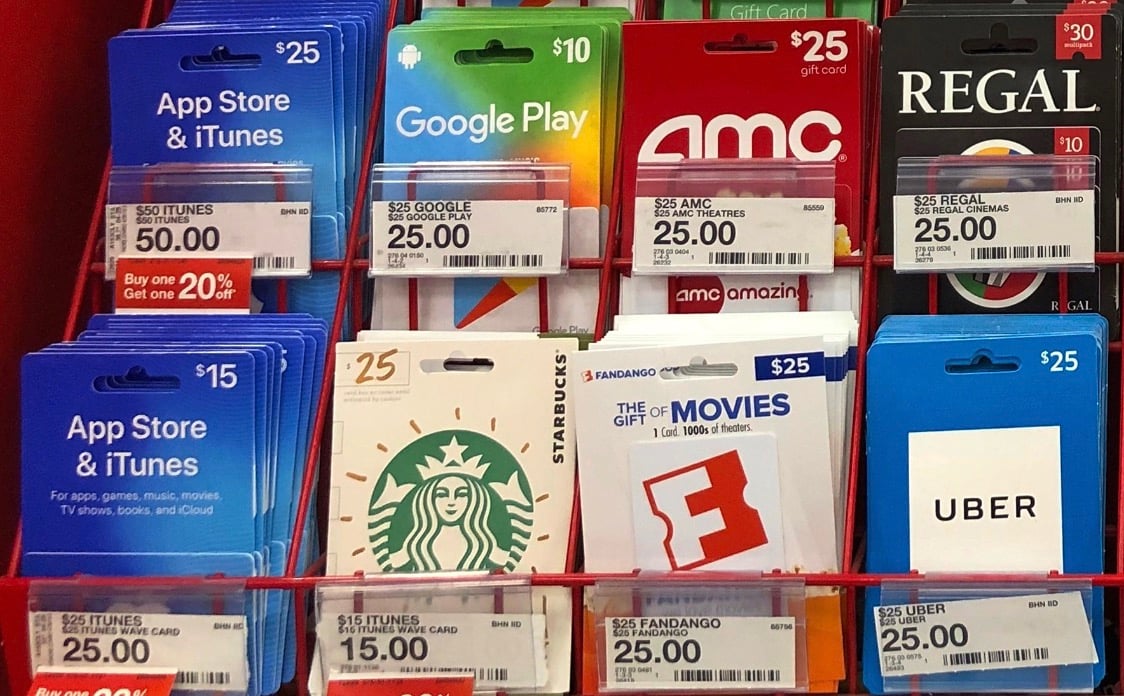 Importante mise en garde concernant les cartes-cadeaux vendus en magasin.