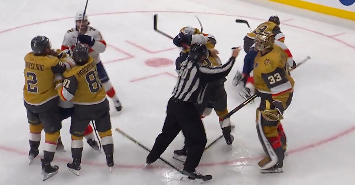 Things turn ugly midway through the first period of Game 1.