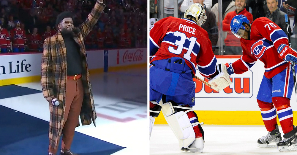 Montreal crowd erupts as Carey Price surprises PK Subban on the night they honor him