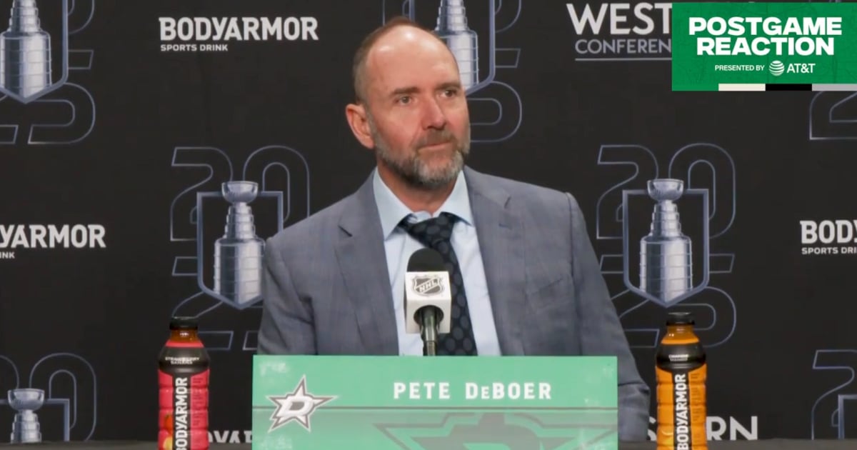 Peter DeBoer sounds off on Nurse/Hintz controversy in Game 2.