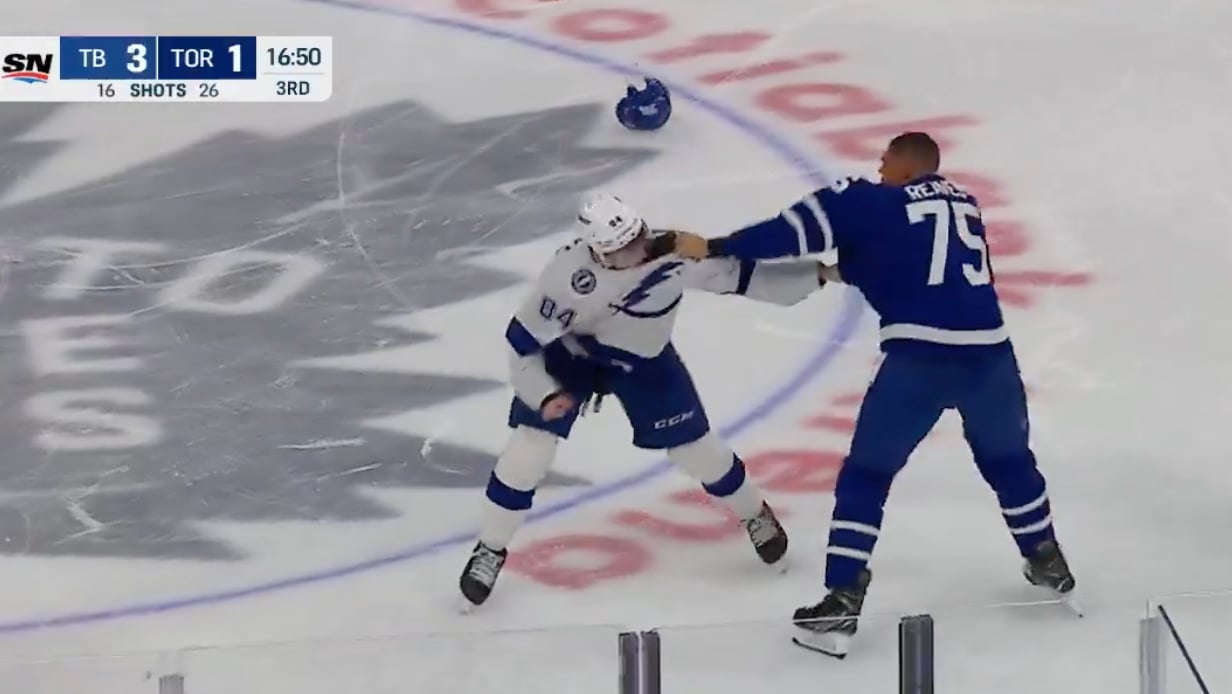 Ryan Reaves wrecks Tanner Jeannot in a spirited fight! 
