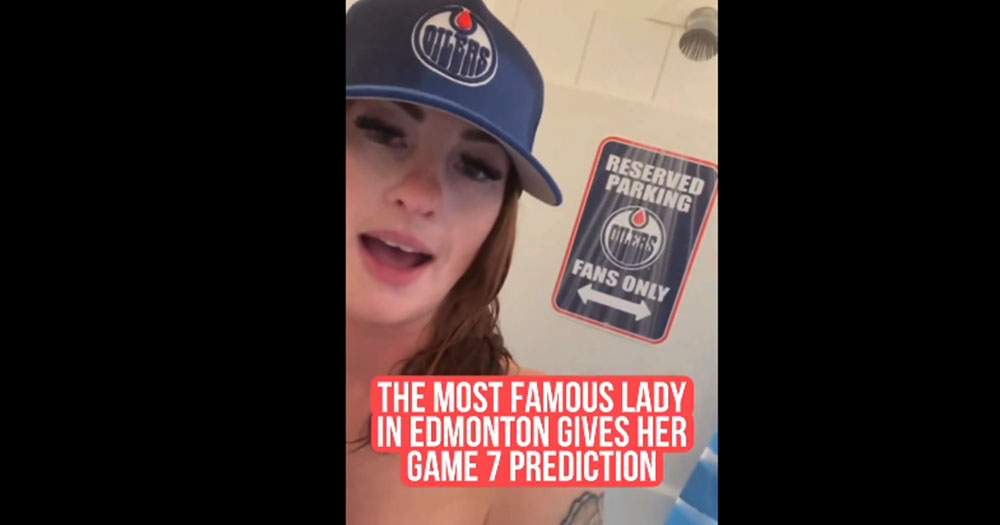 Oilers girl Kait gives a Game 7 prediction... from the shower!