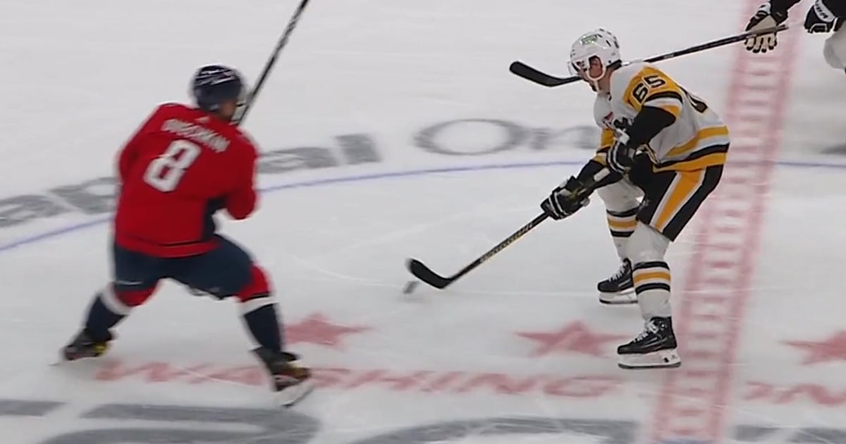 Ovechkin welcomes Karlsson to the rivalry with a huge hit.