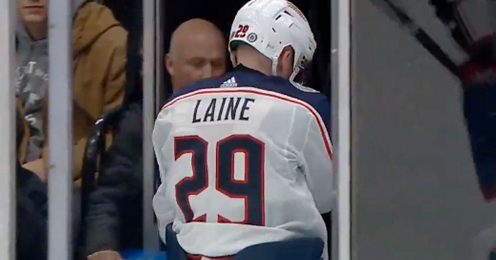 Laine suffers brutal shoulder injury after dangerous play