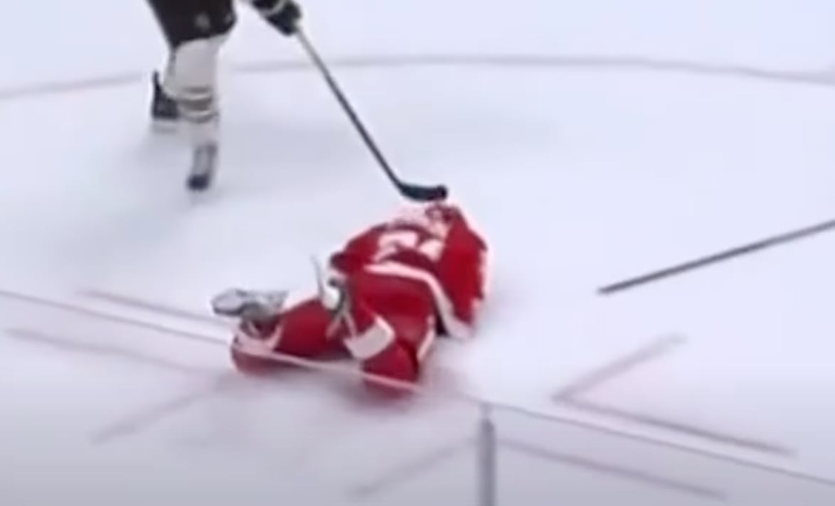 Dylan Larkin unable to practice at Little Caesars Arena 