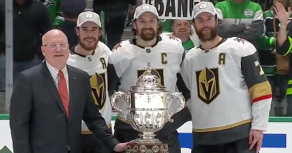 Stone, Pietrangelo, Smith and the Golden Knights do NOT touch the Clarence Campbell Bowl