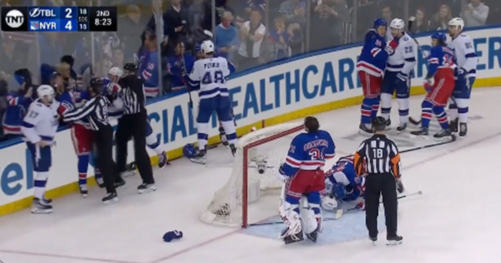 Multiple fines handed out by NHL after melee between Rangers and Lightning last night