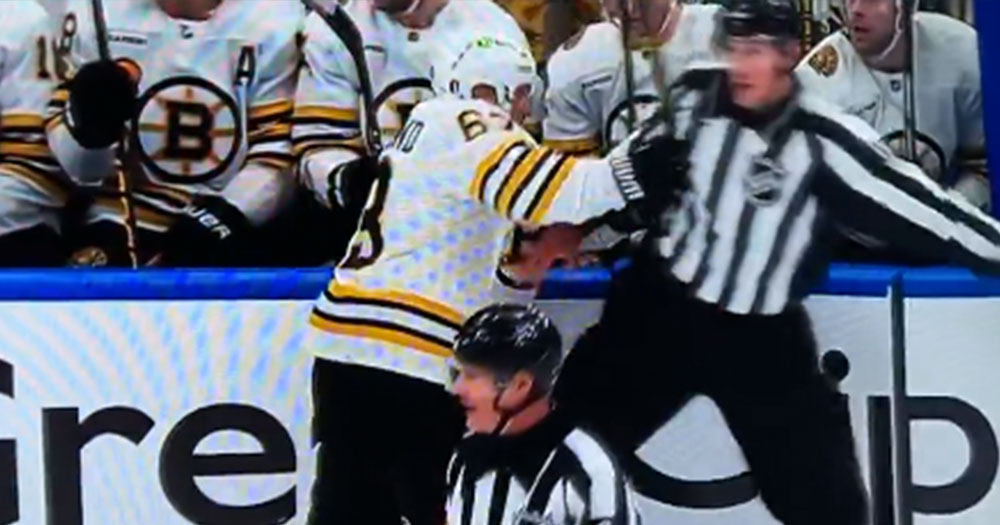 Brad Marchand shoves a referee and gets away with it!