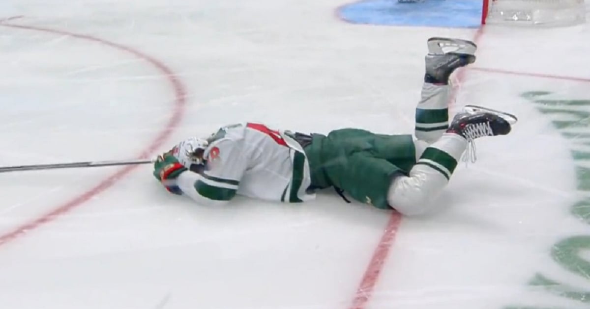 Daemon Hunt injured after a nasty elbow to the head.