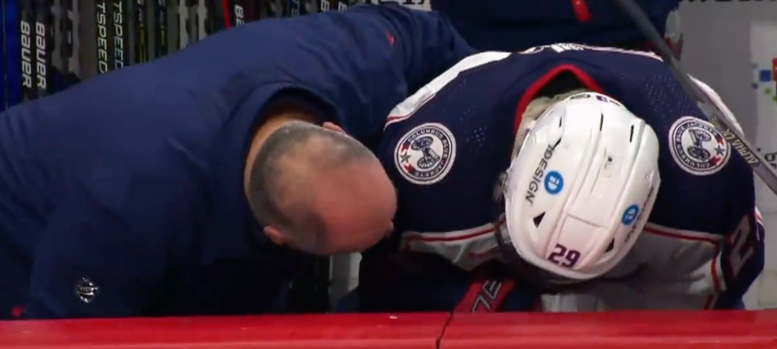 Patrik Laine leaves first Blue Jackets’ game with tough injury