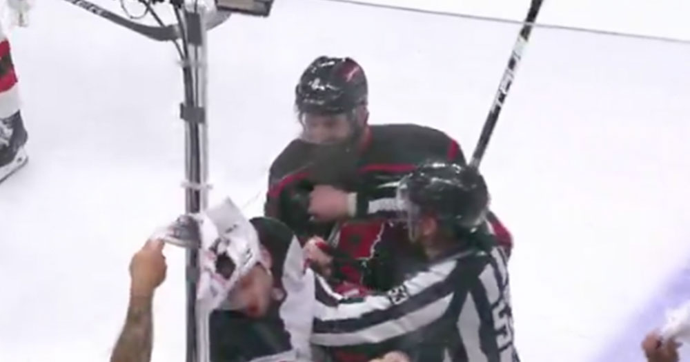 Brent Burns headbutts Timo Meier!