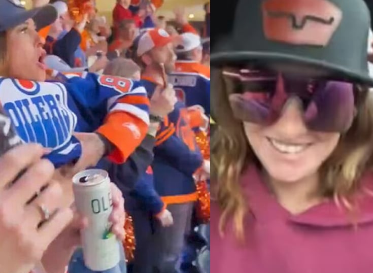 Oilers fan who flashed entire arena attempts to remove viral video