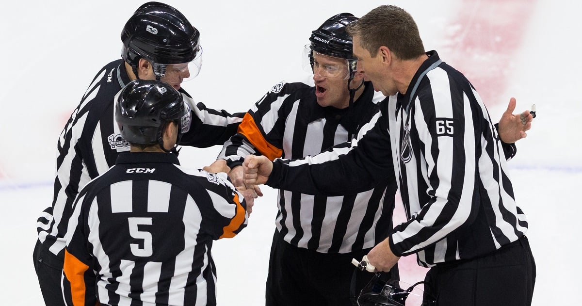 Refs intervene over questionable act from Leafs after Game 1.
