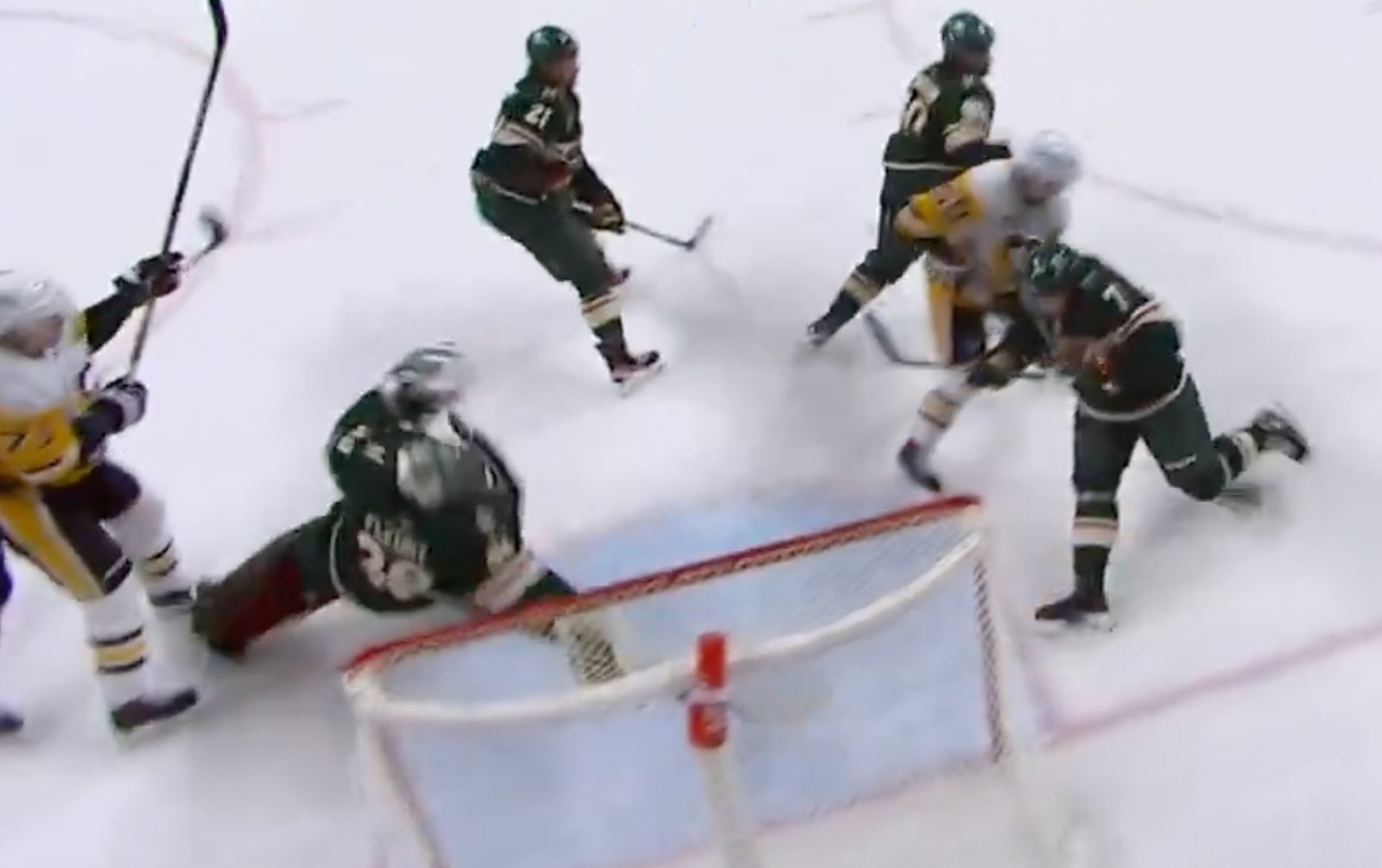 Vintage Marc-Andre Fleury with desperation save to win over the Penguins!