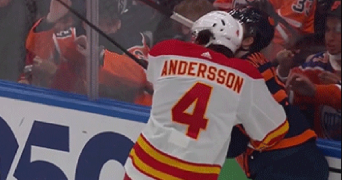 Rasmus Andersson headbutts Kailer Yamamoto in the face.
