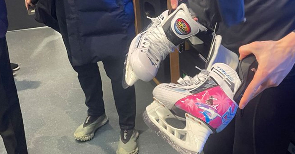 Mitch Marner shows off custom “Miami Vice” skates for NHL All-Star Game