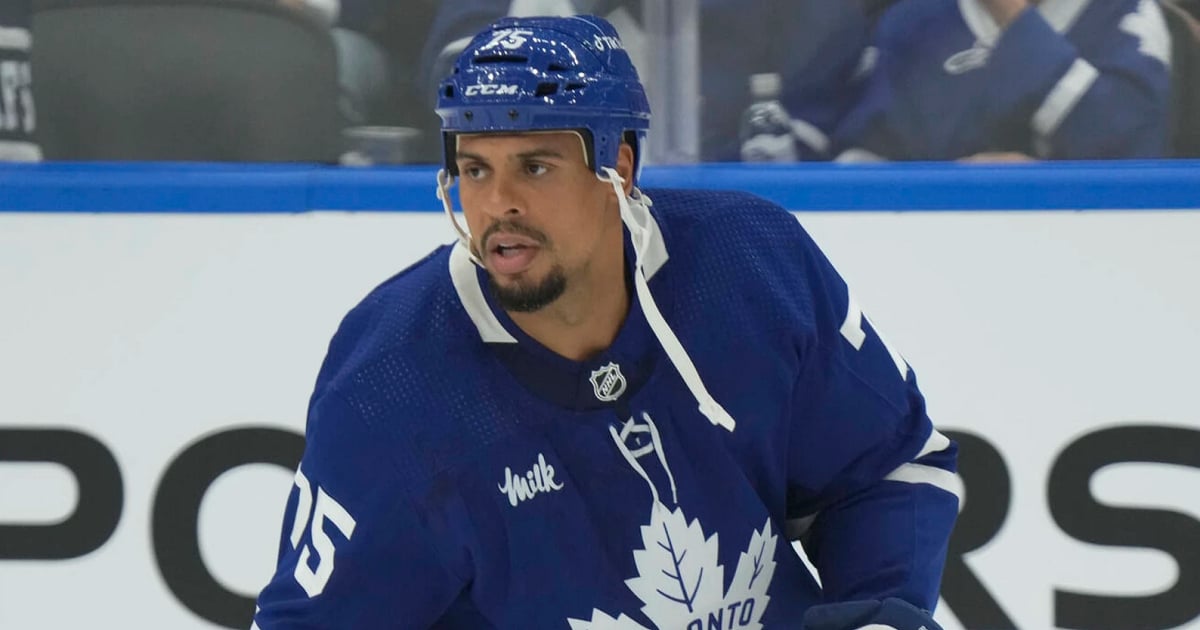 Ryan Reaves challenges Matt Rempe in the first period.