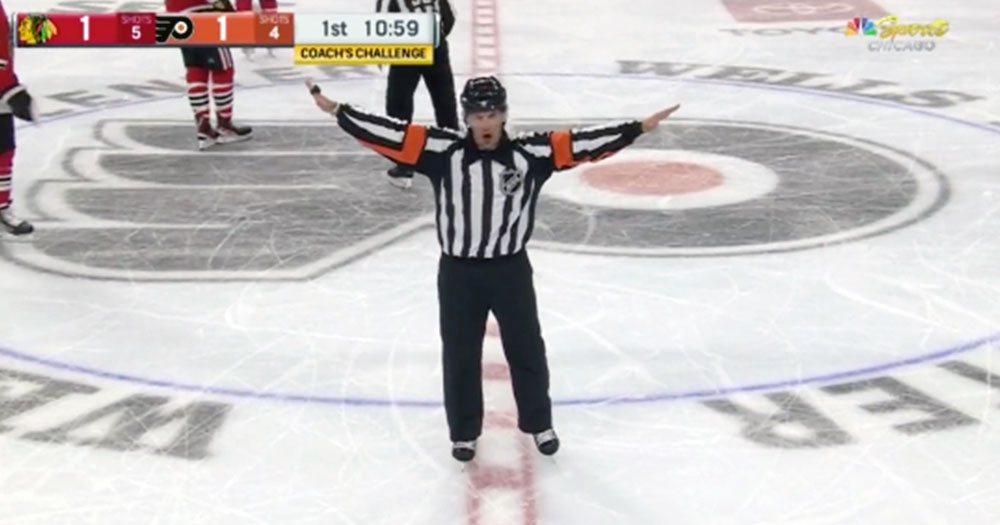 Wes McCauley does it yet again, trolls everyone watching Flyers vs Blackhawks