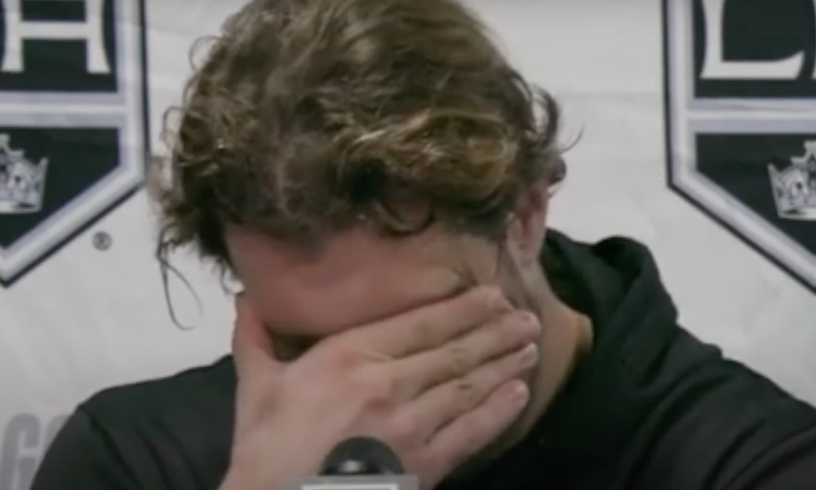 Anze Kopitar and Drew Doughty visibly upset when asked about Jonathan Quick trade