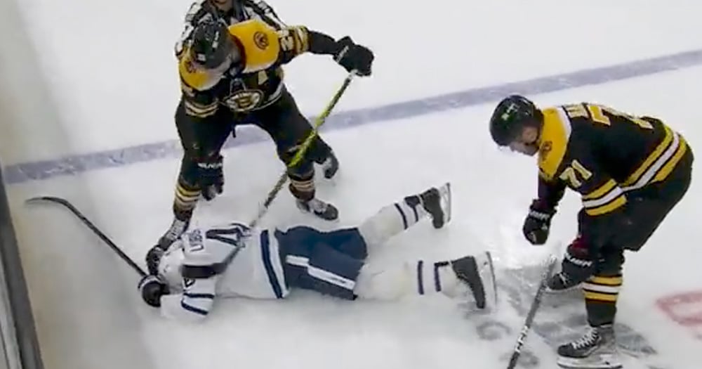 MUST SEE: Boston's Taylor Hall sucker punches Toronto's Ilya Lyubushkin