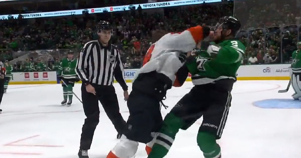 Nick Seeler drops his gloves and drops a much bigger Jani Hakanpaa.