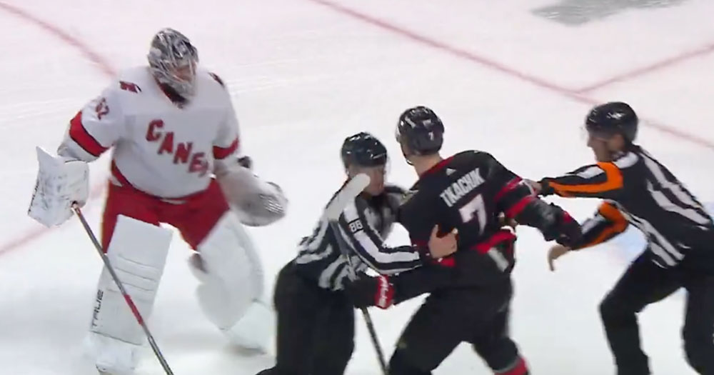 Tkachuk given a 10 minute misconduct for trying to fight goalie after a penalty shot!