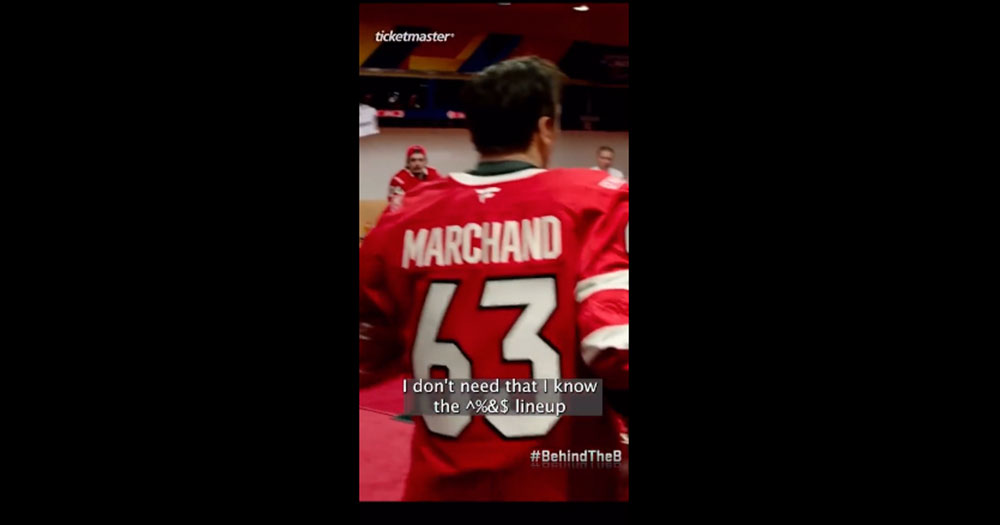 Viral clip of Brad Marchand firing up Team Canada before USA game