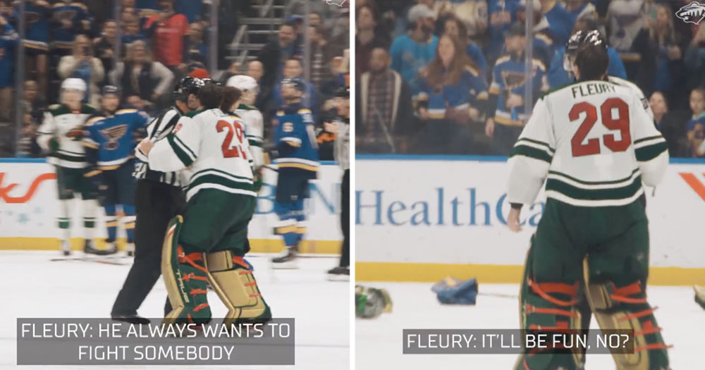 Listen in to a mic'd up Fleury as he tries to fight Binnington!
