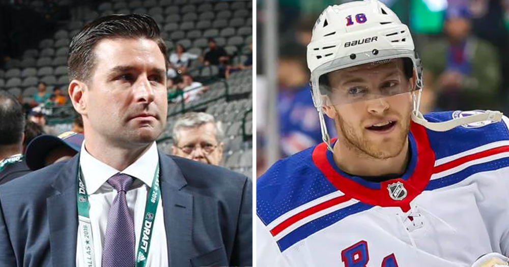 Andrew Copp chirps his own GM Chris Drury after Rangers' Game 7 win