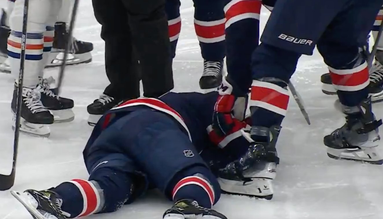 T.J. Oshie absolutely trucked by Mattias Ekholm