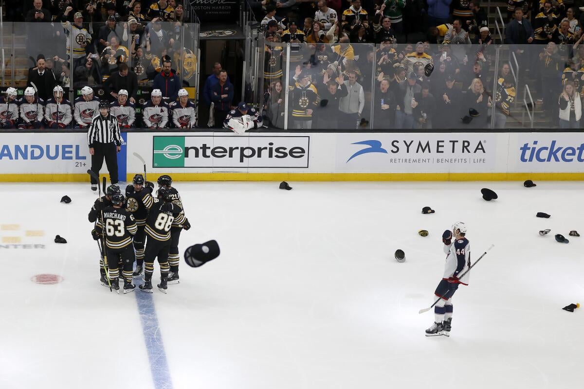 Dueling hat tricks from Artemi Panarin and Brad Marchand