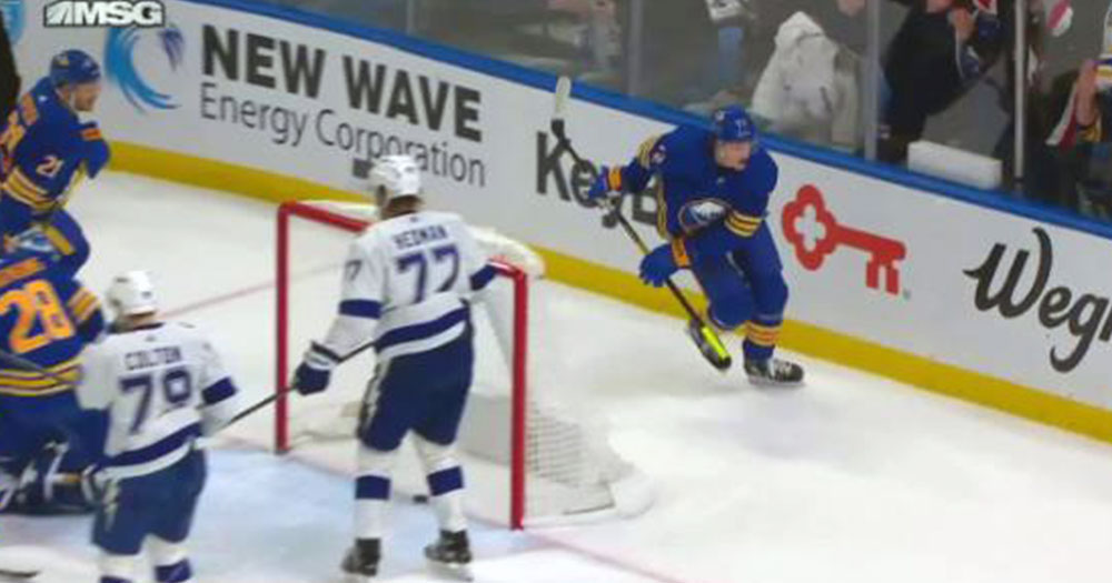 Tage Thompson scores an absolutely ridiculous goal of the year candidate