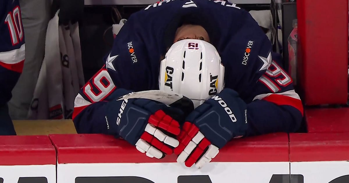 Matthew Tkachuk injured at Four Nations Face-Off.