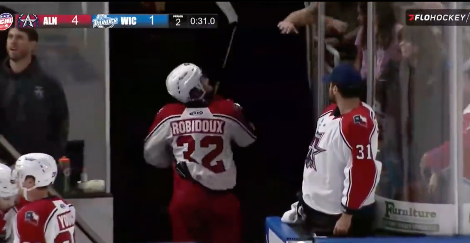 Forward Mikael Robidoux suspended 14 games for attacking fans in attendance