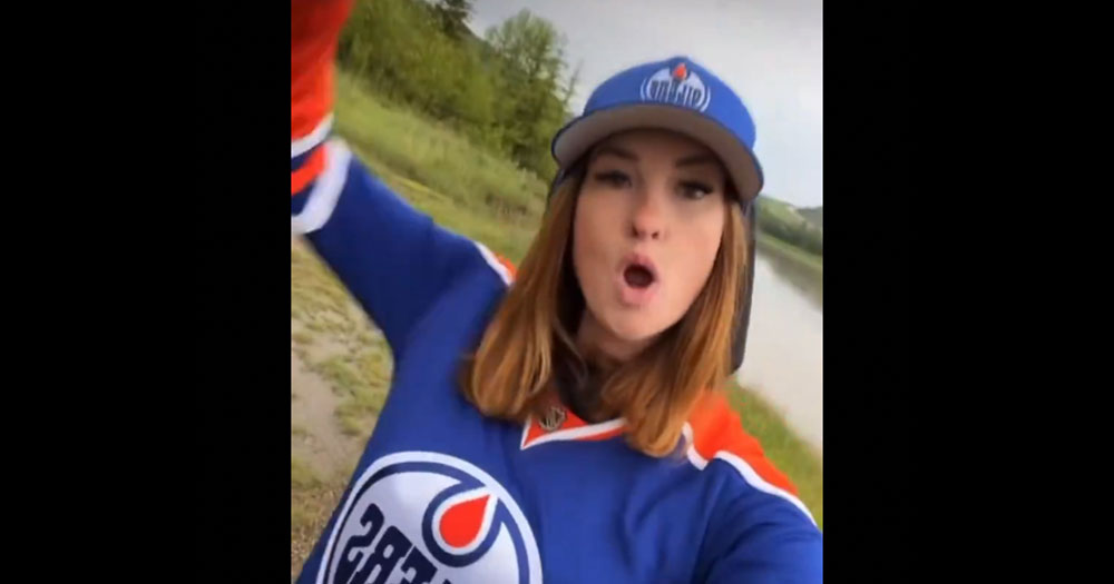 “Oilers Girl” goes viral with a new video posted on social media