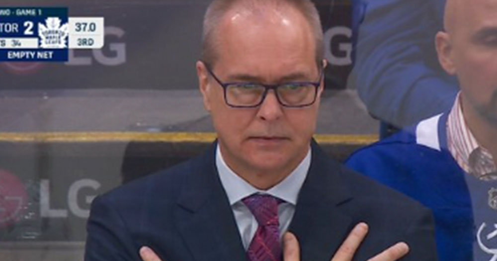 Paul Maurice takes a hilarious jab at the referees late in Game 1