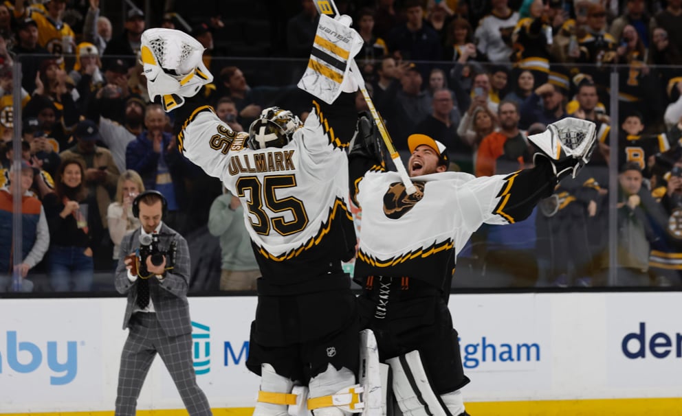Bruins goaltenders debut amazing new gear for centennial season 
