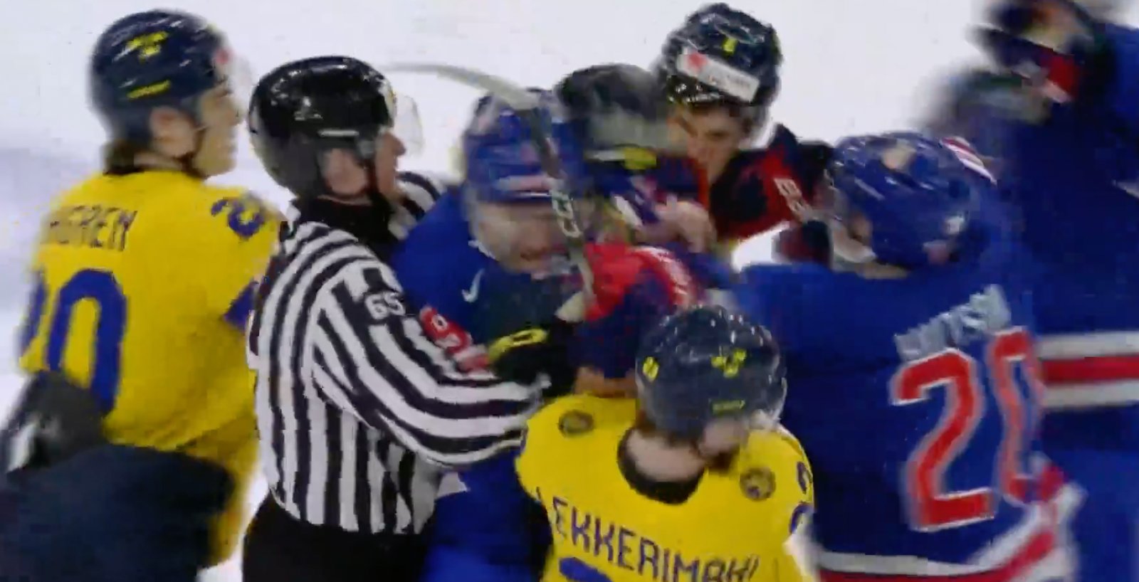 Things get nasty in the final minute of WJC Gold Medal Game!