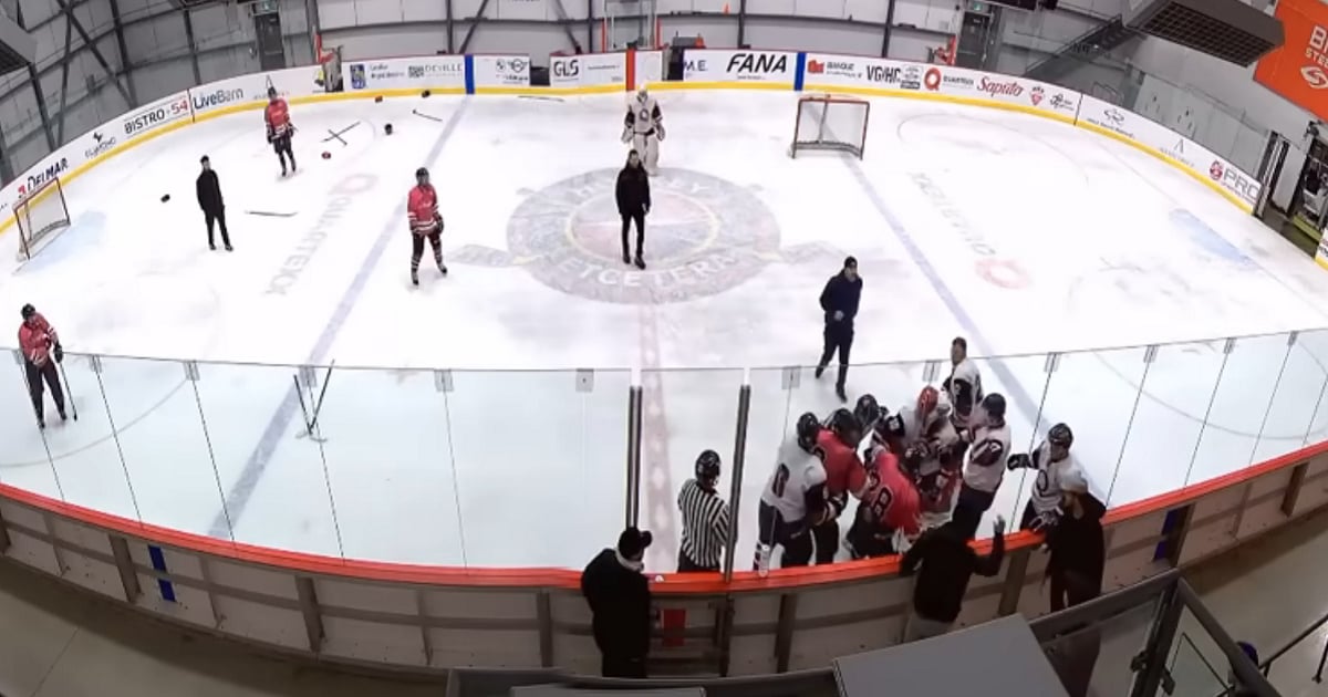 Instant karma after 2-handed chop in beer league brawl.