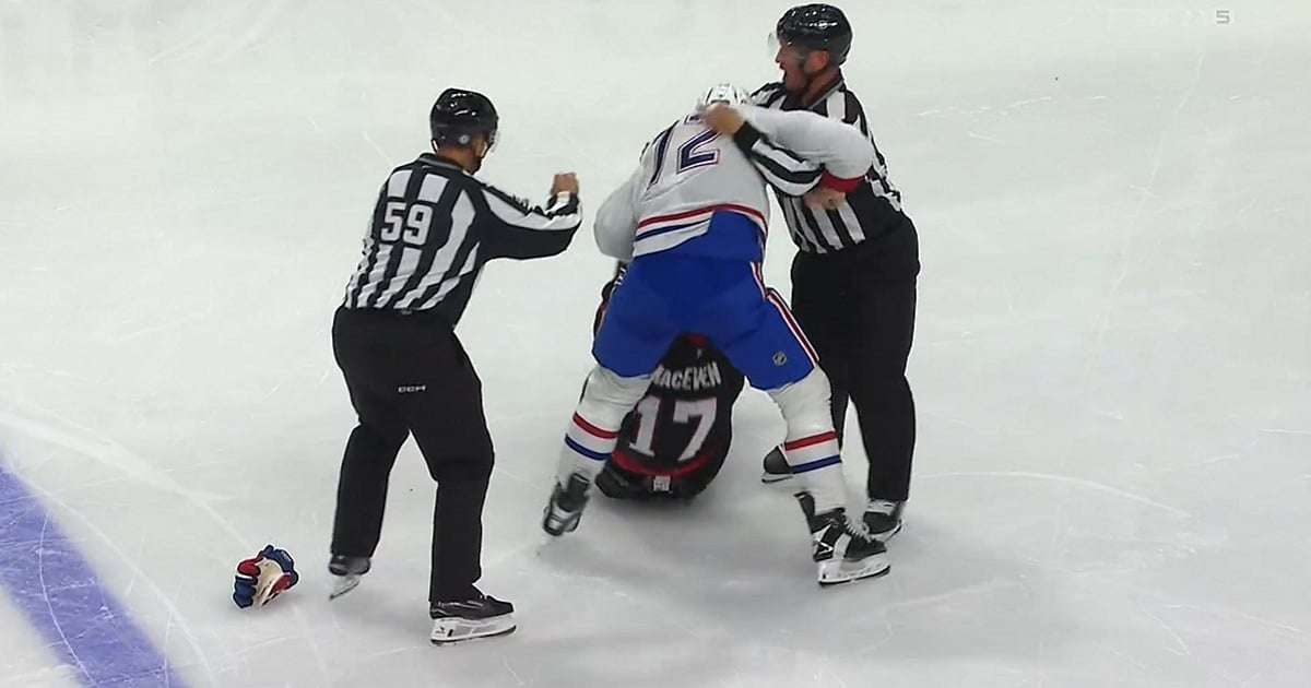 Arber Xhekaj pummels Zack MacEwen just minutes into the game!