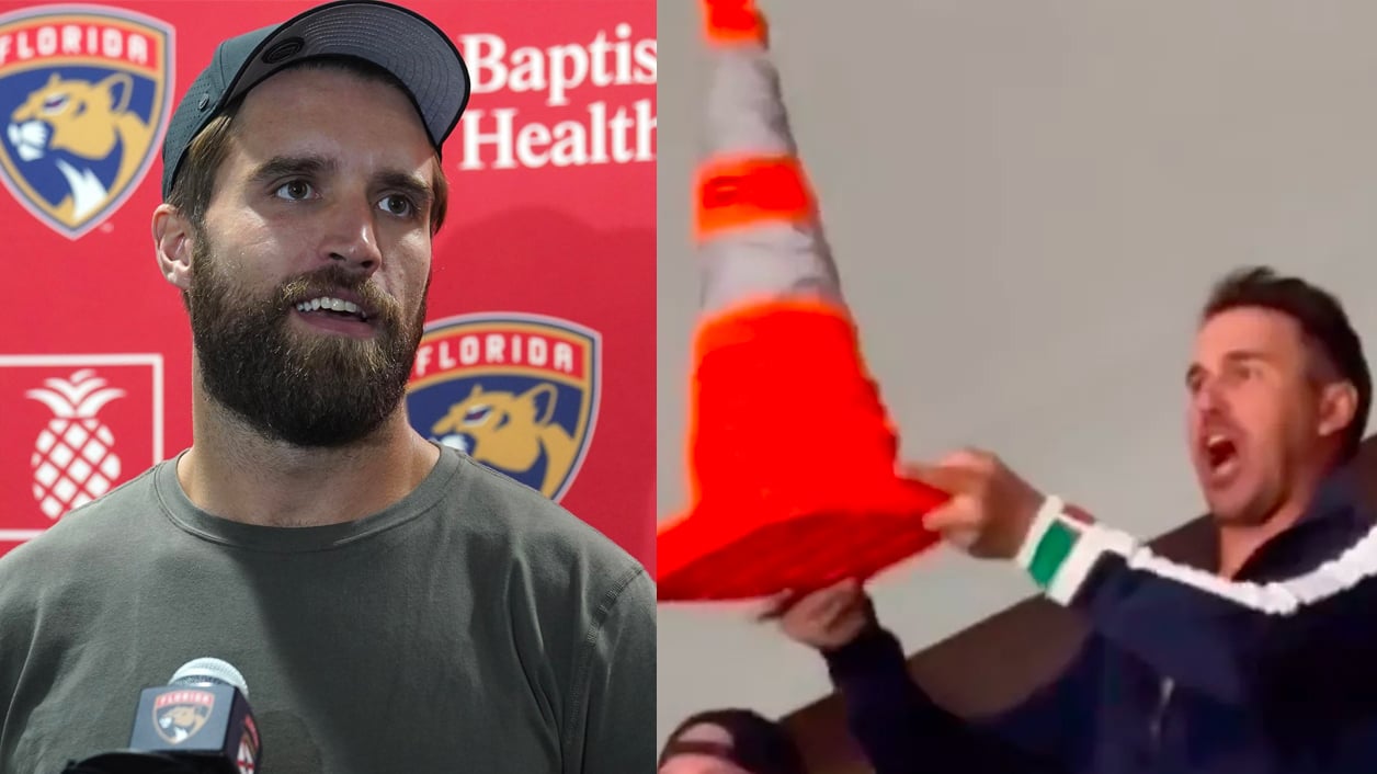Aaron Ekblad reacts to public humiliation by pro golfer Brooks Koepka!
