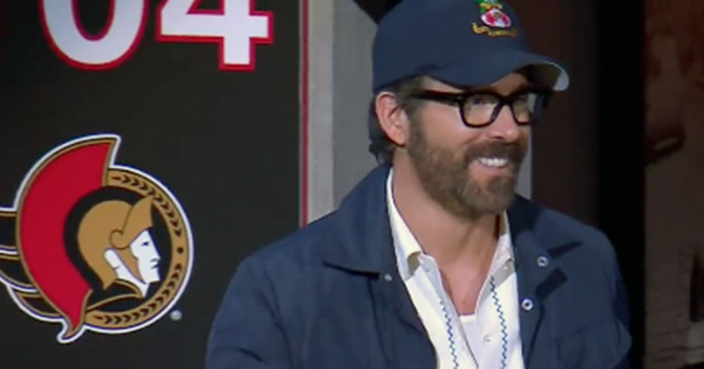 Ryan Reynolds gets a warm reception at Sens game until Gary Bettman makes it weird