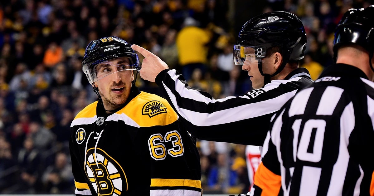 Brad Marchand tears into the NHL's officiating on Sunday.