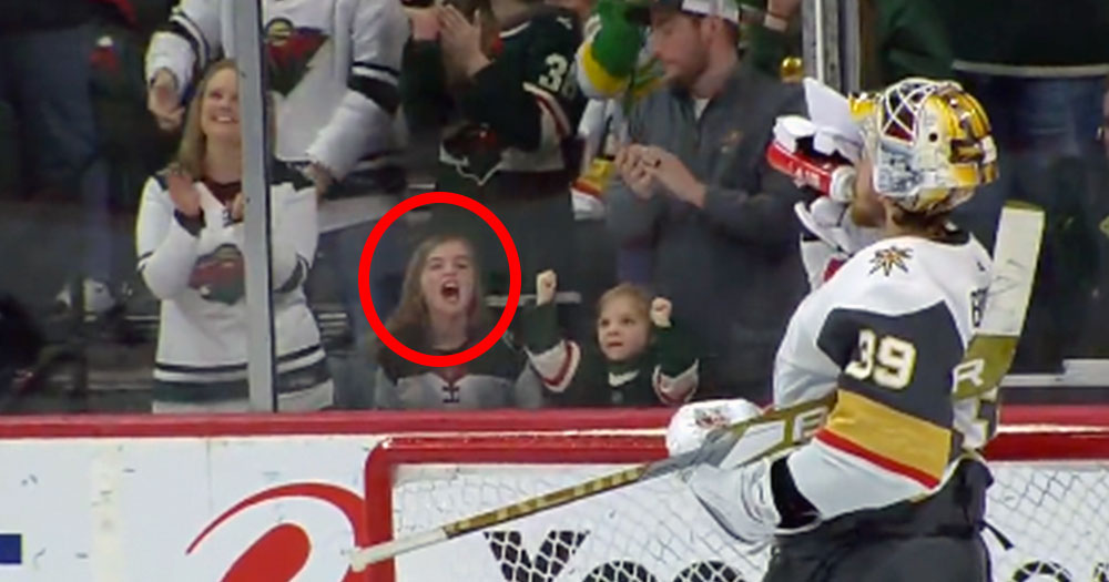 Young Wild fan goes off on Vegas goalie, gets shut down by her Dad
