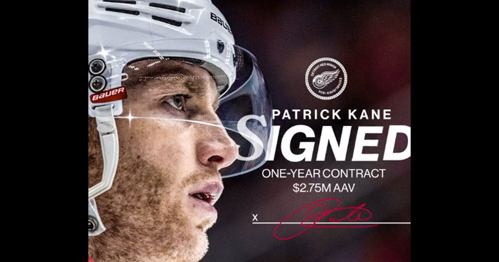 It's official, the Red Wings have signed Patrick Kane