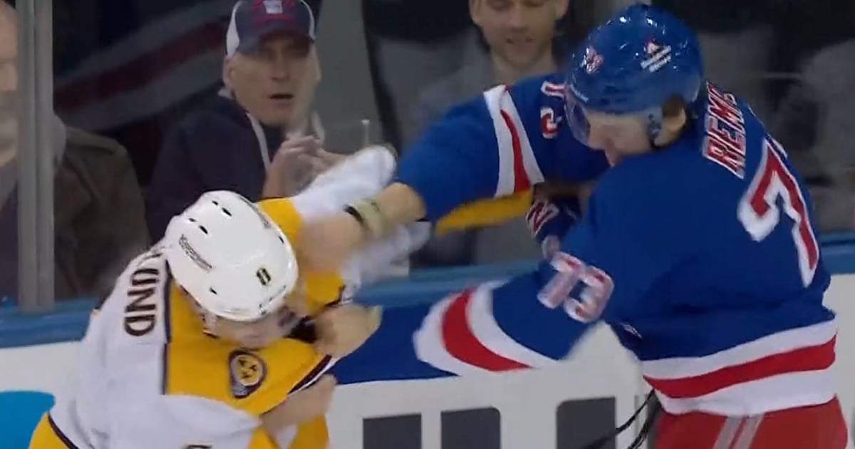 Matt Rempe and Andreas Englund destroy each other.