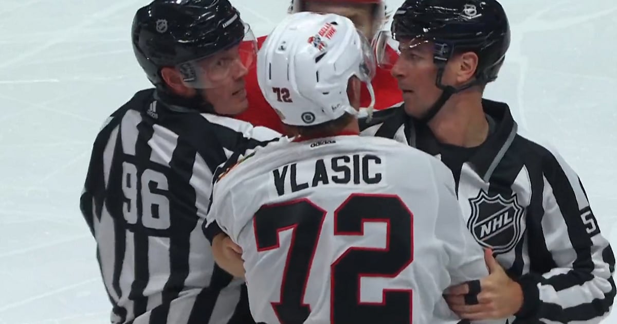 Alex Vlasic ejected for knee on knee in the preseason.